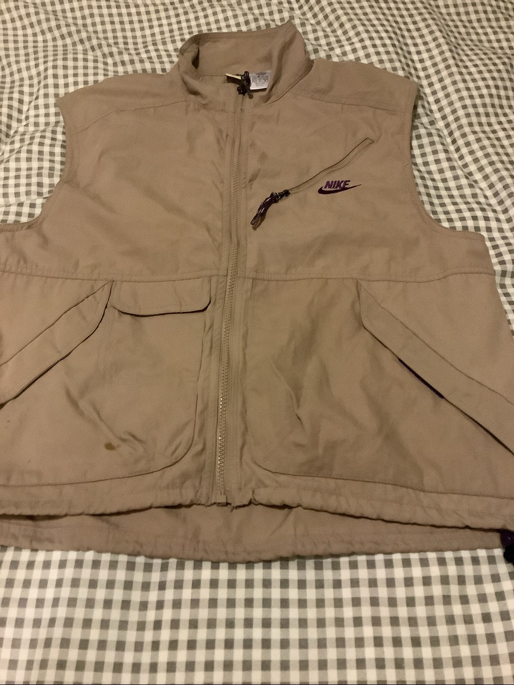 Vintage Nike ACG Utility Cargo Vest Beige Tan Made in Taiwan Size M
